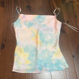 Tie-dye Zara silk top